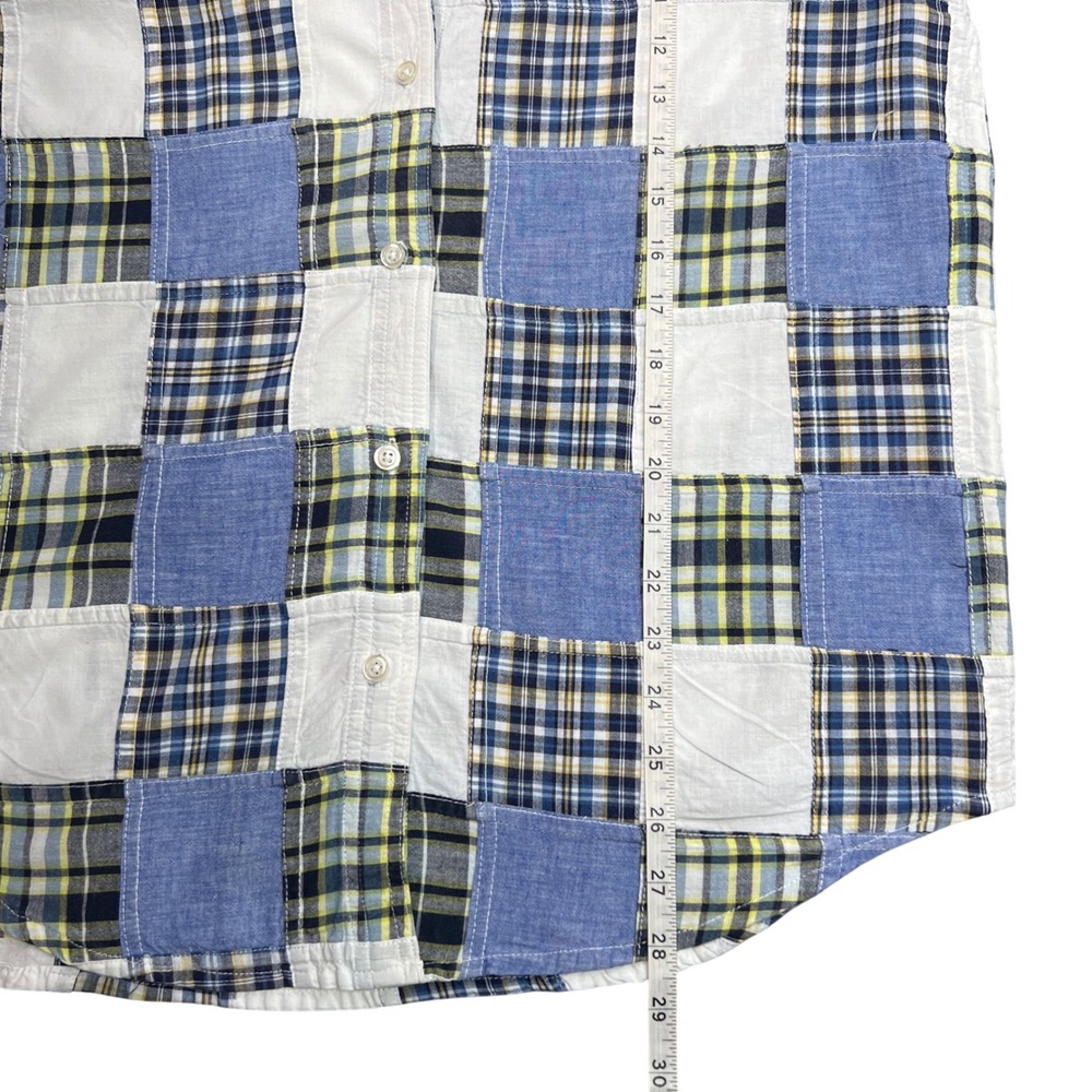 Vintage Marsh Landing Patchwork Plaid ButtonDown Shirt Long Sleeve Cotton Size M - Picture 5 of 9